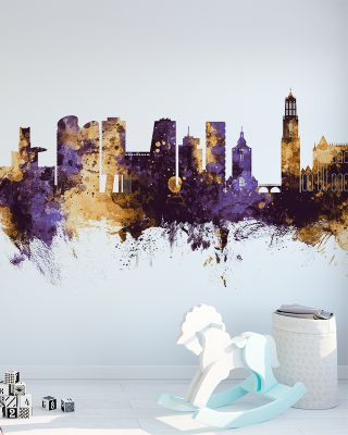 Utrecht The Netherlands Skyline Purple & Gold