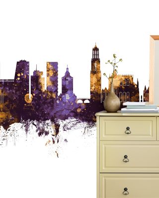 Utrecht The Netherlands Skyline Purple & Gold
