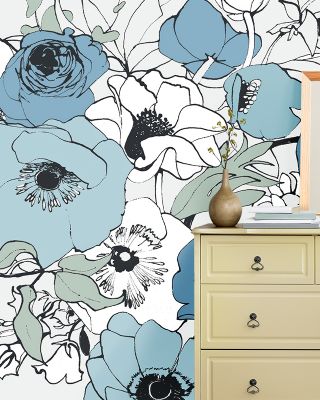 Watercolor Black Lined Poppies Mix
