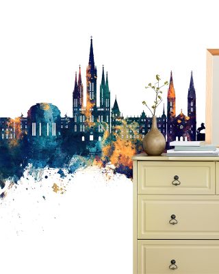 Wiesbaden Germany Skyline Blue & Bronze