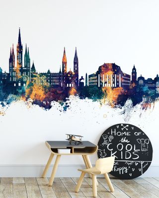 Wiesbaden Germany Skyline Blue & Bronze