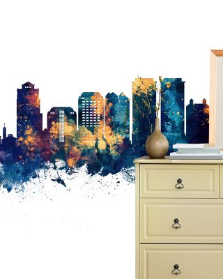 West Palm Beach Florida Skyline Blue & Bronze