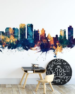 West Palm Beach Florida Skyline Blue & Bronze