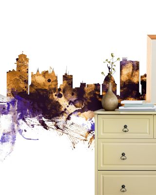 Winnipeg Canada Skyline Purple & Gold