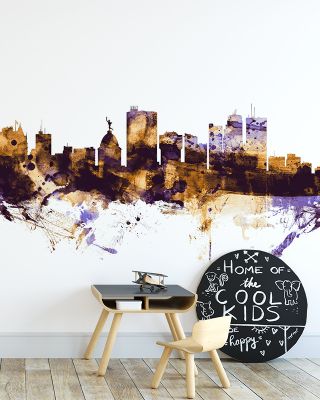 Winnipeg Canada Skyline Purple & Gold
