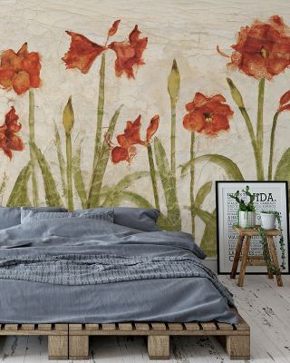 Amaryllis Army Floral Wallpaper