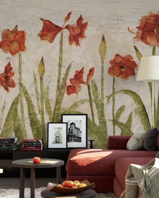 Amaryllis Army Floral Wallpaper