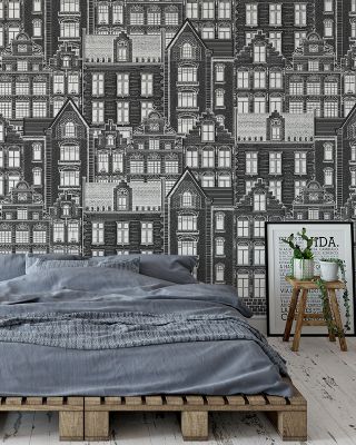 Bustling City Urban Mural