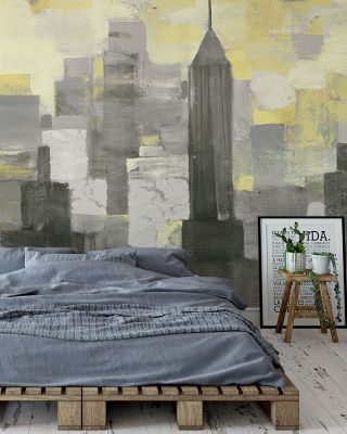 City Blocks Neutral Geometric Wallpaper