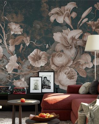 Floral Grunge Singing Wallpaper