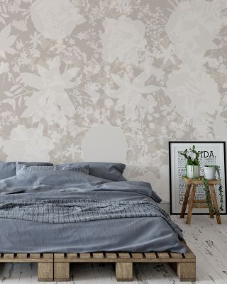 Flower Silhouette No Stain Wallpaper