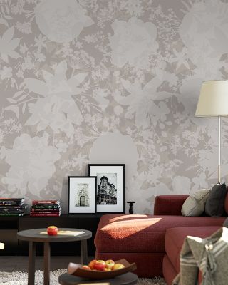 Flower Silhouette No Stain Wallpaper