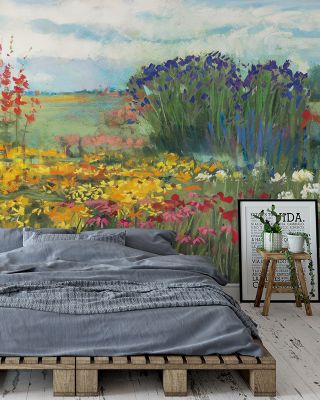 Garden Border Floral Wallpaper