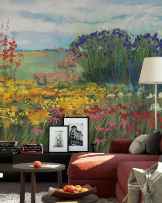 Garden Border Floral Wallpaper