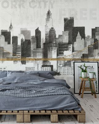 New York Skyline II Urban Wallpaper