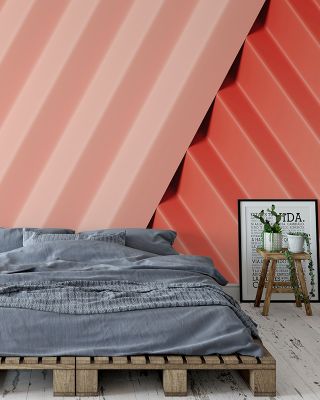 Pleated Coral Textured Wallpaper