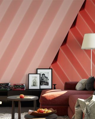 Pleated Coral Textured Wallpaper