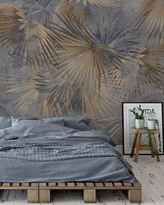 Retro Sunny Palms Tropical Wallpaper