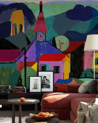 Village Fairytale Scenic Wallpaper
