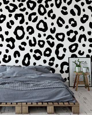 Wild Leopard on Repeat Animal Print Wallpaper