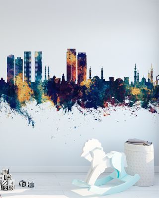 Ajman Skyline Blue & Bronze