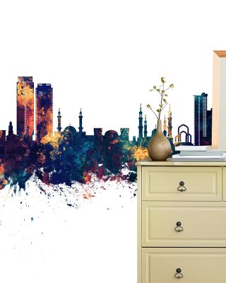 Ajman Skyline Blue & Bronze