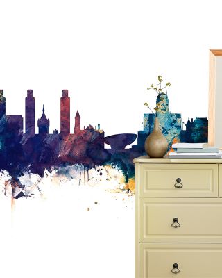 Albany New York Skyline Blue & Bronze