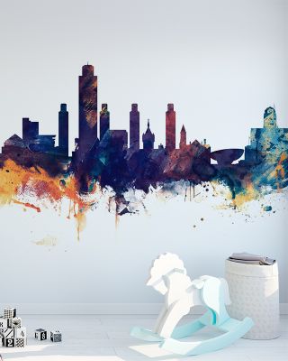 Albany New York Skyline Blue & Bronze