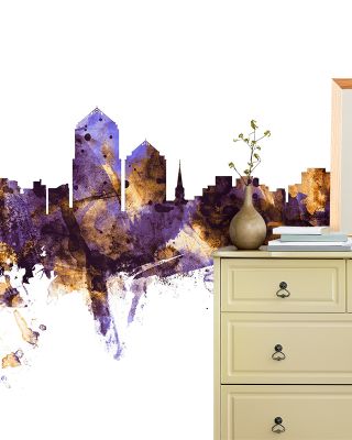 Albuquerque New Mexico Skyline Purple & Gold