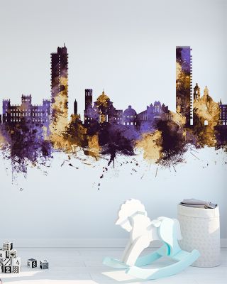 Alicante Spain Skyline Purple & Gold