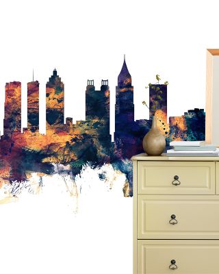 Atlanta Georgia Skyline Blue & Bronze