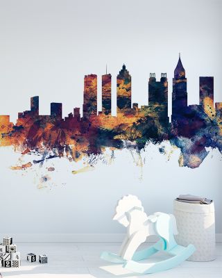 Atlanta Georgia Skyline Blue & Bronze