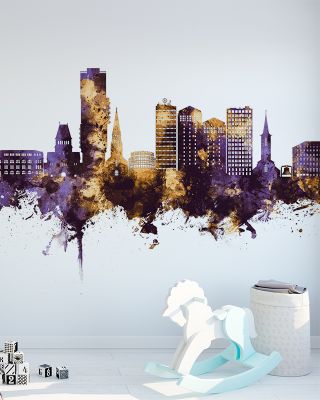 Bochum Germany Skyline Purple & Gold