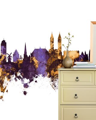 Bremen Germany Skyline Purple & Gold