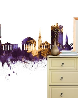 Charlottesville Virginia Skyline Purple & Gold