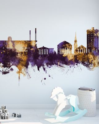 Charlottesville Virginia Skyline Purple & Gold