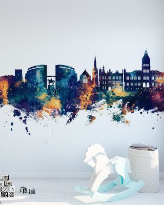 Chester England Skyline Blue & Bronze