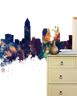 Cleveland Ohio Skyline Blue & Bronze