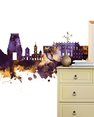 Coimbatore India Skyline Purple & Gold