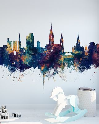 Cork Ireland Skyline Blue & Bronze