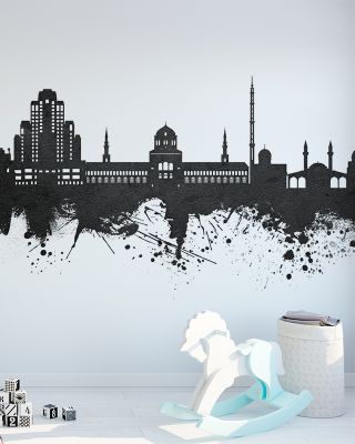 Damascus Syria Skyline Black & White