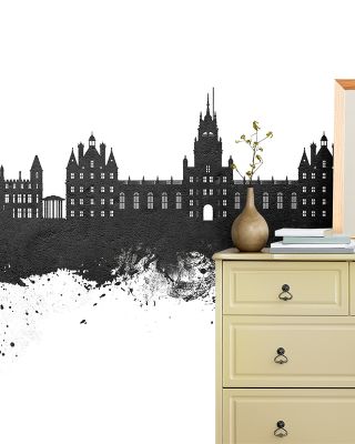 Egham England Skyline Black & White Wallpaper