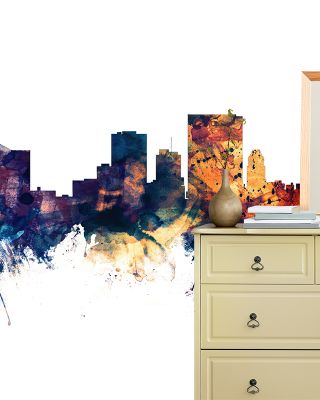 El Paso Texas Skyline Blue & Bronze Wallpaper