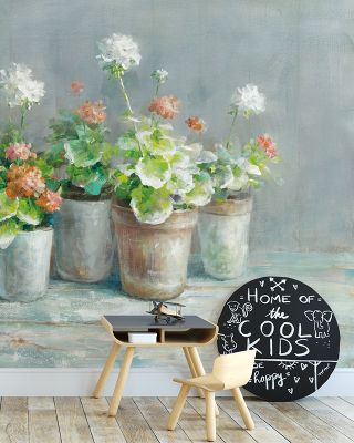 Farmhouse Geranium Wallpaper