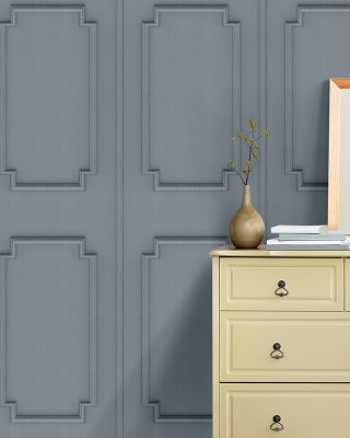 Faux Wall Panel Moulding, Stone Wallpaper