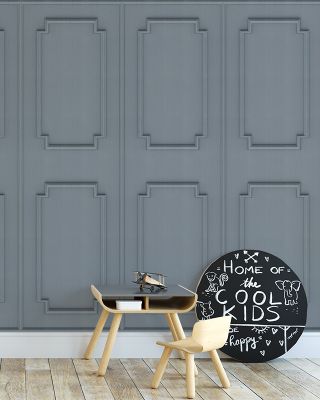 Faux Wall Panel Moulding, Stone Wallpaper