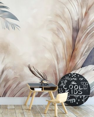 Feathers Magic Brown Wallpaper
