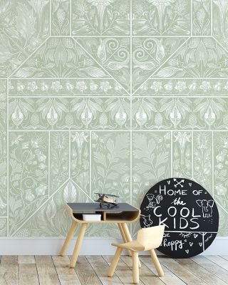 Floral Mood Green Wallpaper