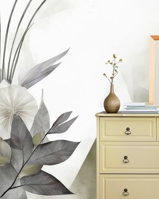 Floral Watercolor Abstract Green Wallpaper