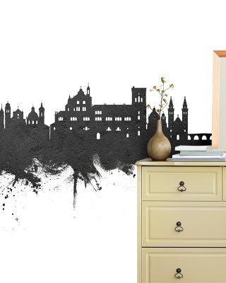 Granada Spain Skyline Black & White Wallpaper